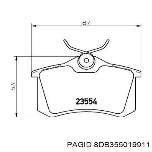 Задние тормозные колодки 8DB355019911 HELLA-PAGID