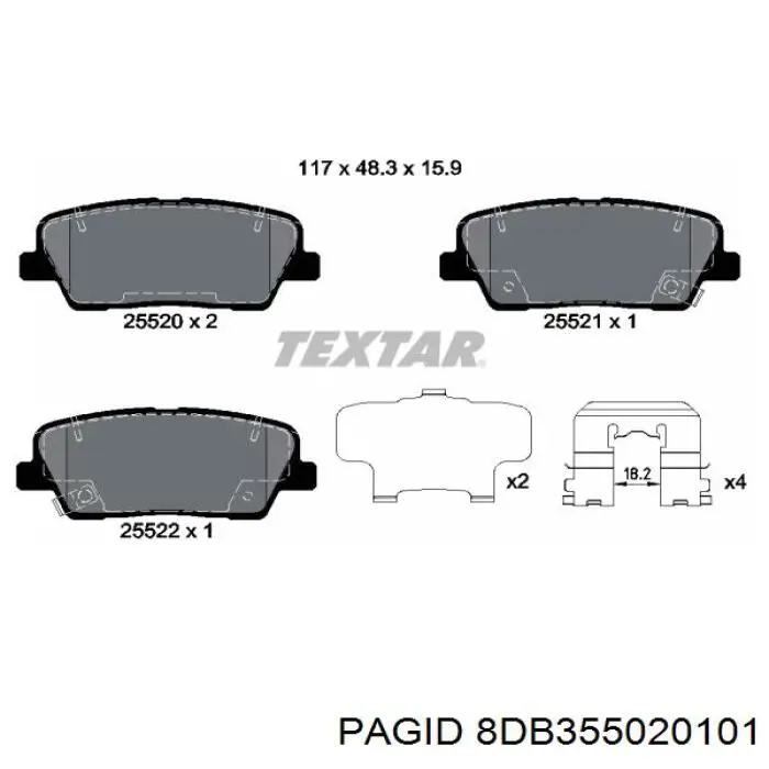 Колодки дисковые  HELLA-PAGID 8DB355020101 цена, от 26.82 USD