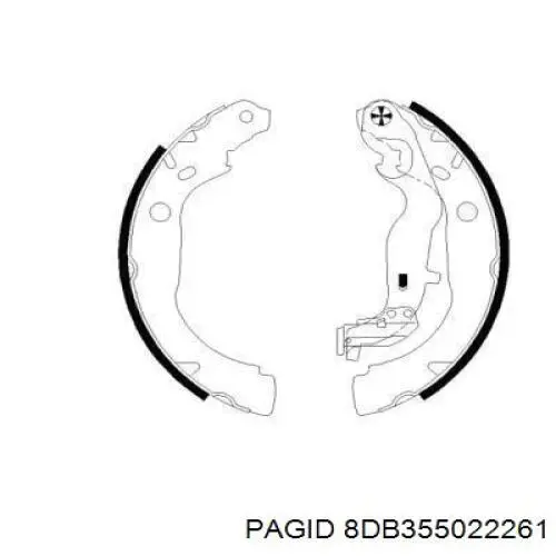 8DB355022-261 HELLA-PAGID задние барабанные колодки