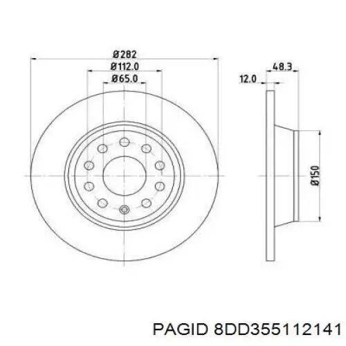 8DD355112141 HELLA-PAGID тормозные диски