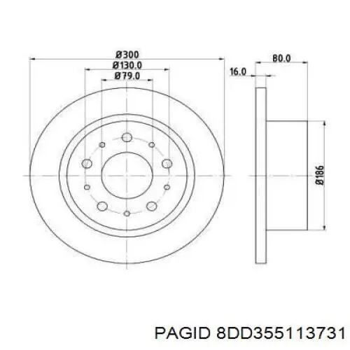 8DD355113731 HELLA-PAGID диск тормозной задний