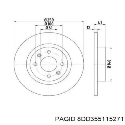 8DD355115271 HELLA-PAGID диск тормозной передний