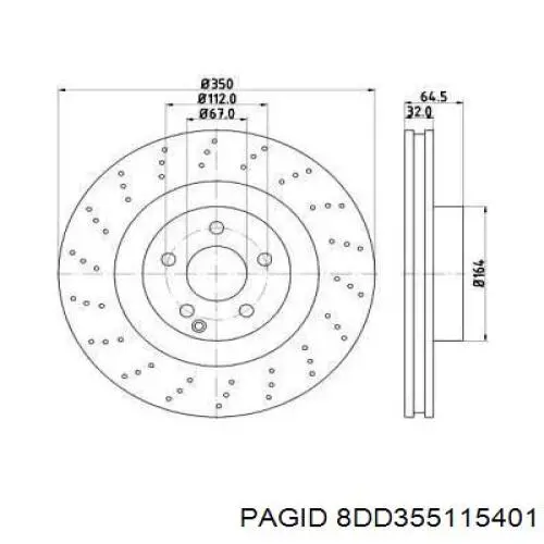 8DD355115401 HELLA-PAGID диск тормозной передний