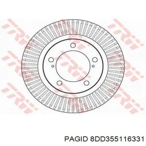 Купить 8DD355116331 HELLA-PAGID Диск тормозной задний