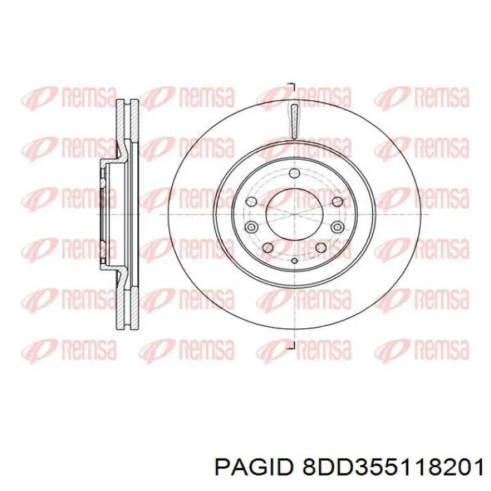 8DD355118201 HELLA-PAGID Диск тормозной передний