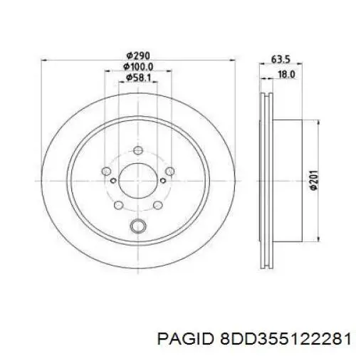 Тормозные диски 8DD355122281 HELLA-PAGID