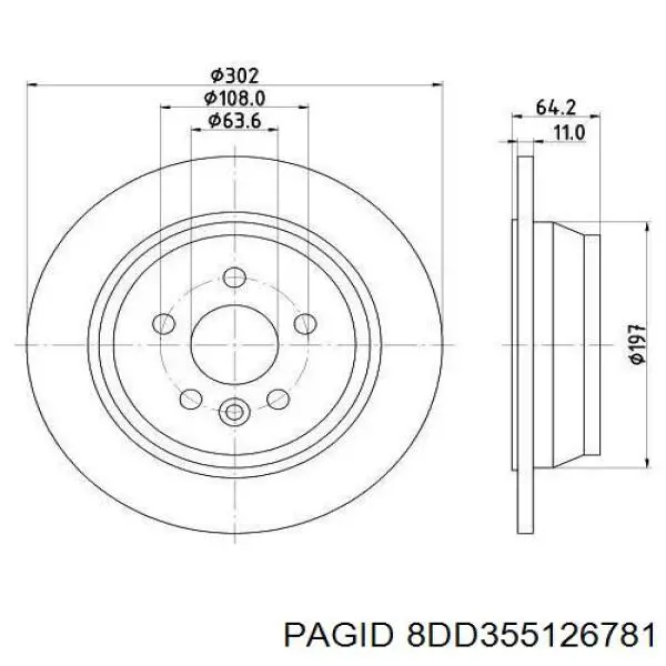 Тормозные диски 8DD355126781 HELLA-PAGID