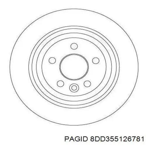 Купить 8DD355126781 HELLA-PAGID Диск тормозной задний