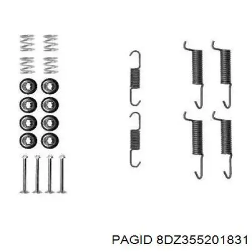 Монтажный комплект задних барабанных колодок 8DZ355201831 HELLA-PAGID