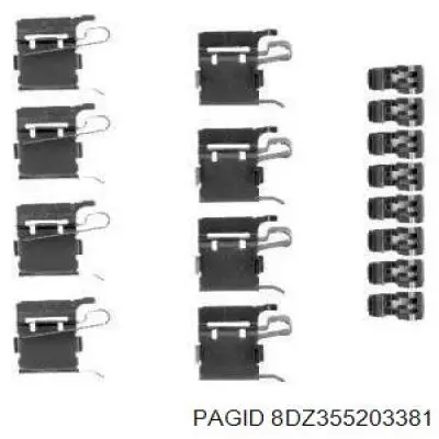 8DZ355203381 HELLA-PAGID комплект пружинок крепления дисковых колодок передних