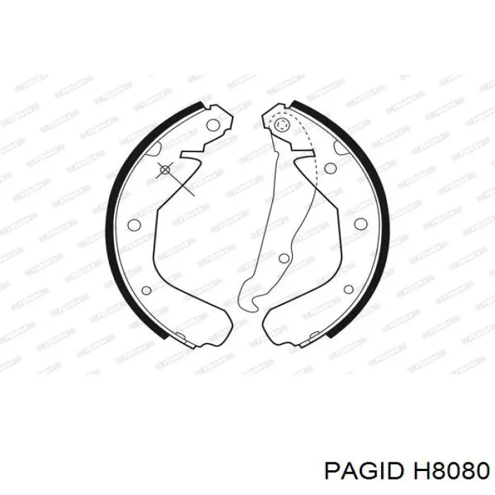Задние барабанные колодки H8080 HELLA-PAGID