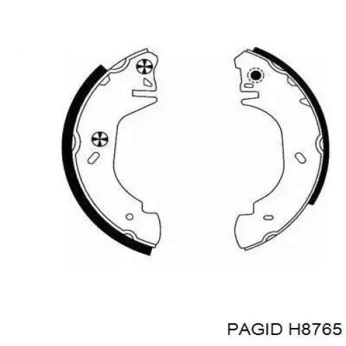 Задние барабанные колодки H8765 HELLA-PAGID