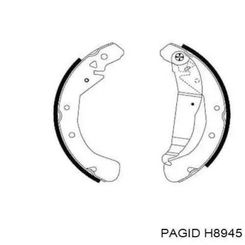 Задние барабанные колодки H8945 HELLA-PAGID