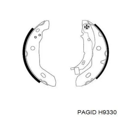 Задние барабанные колодки H9330 HELLA-PAGID