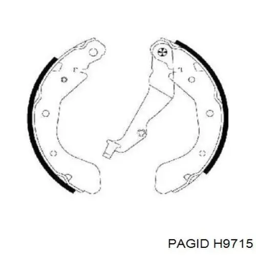 H9715 HELLA-PAGID Барабанные тормозные колодки