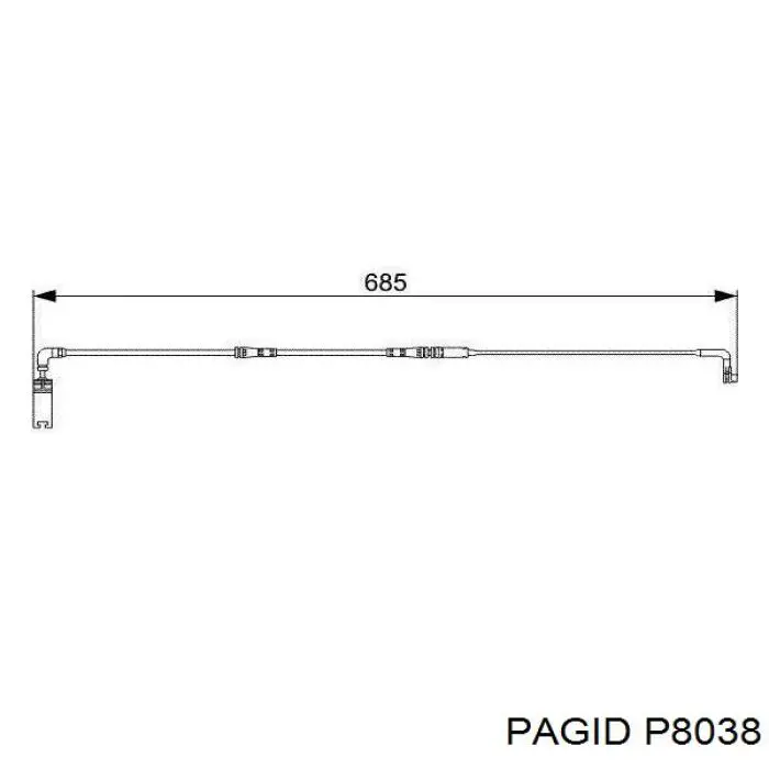 Сигнализатор износ тормозных колодок HELLA-PAGID P8038 цена, от 16.15 USD