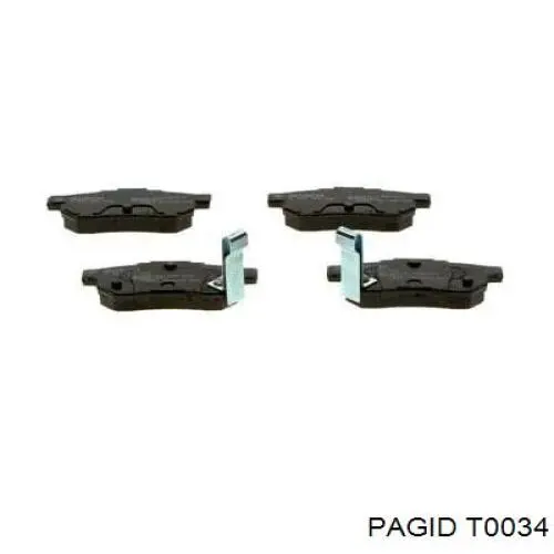 Купить T0034 HELLA-PAGID Колодки тормозные задние, дисковые