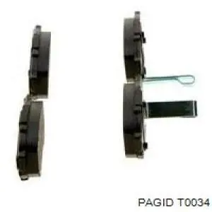 Задние тормозные колодки T0034 HELLA-PAGID