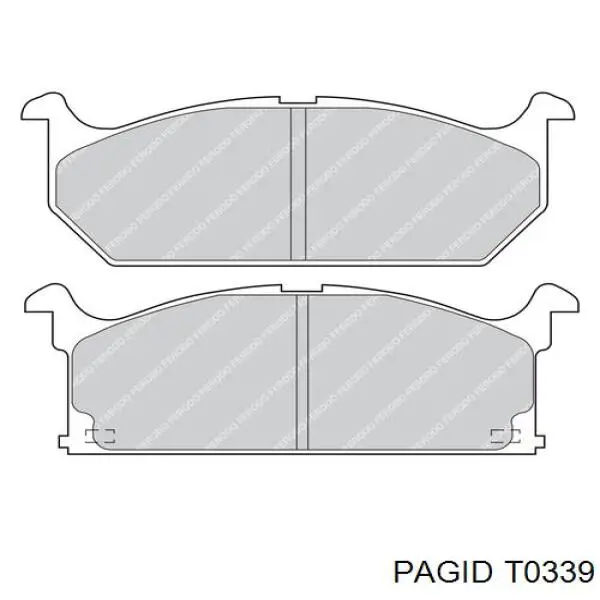 Передние тормозные колодки T0339 HELLA-PAGID