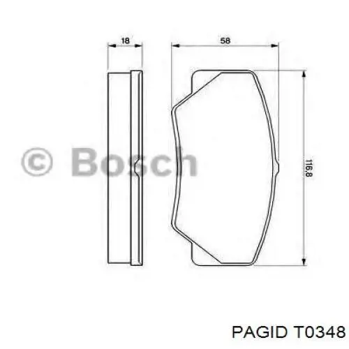 Передние тормозные колодки T0348 HELLA-PAGID