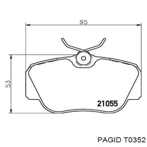 Передние тормозные колодки T0352 HELLA-PAGID