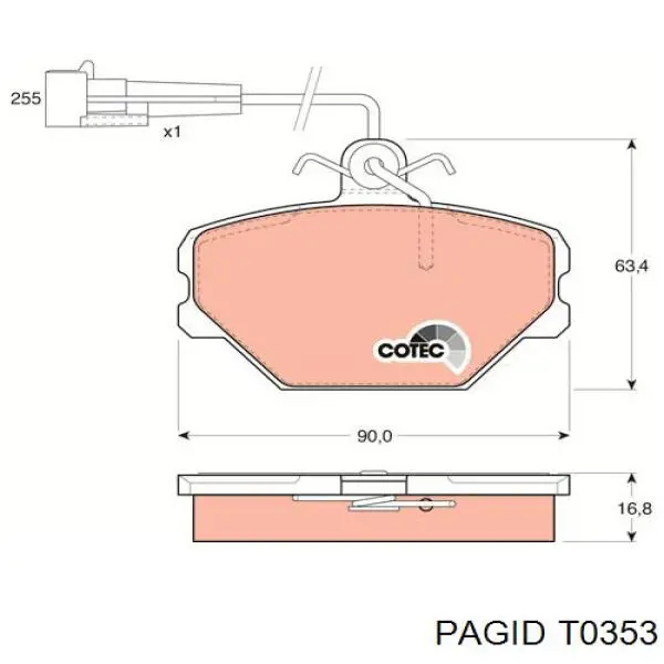 Тормозные колодки HELLA-PAGID T0353