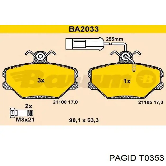 Колодки HELLA-PAGID T0353 цена, от 12.49 USD