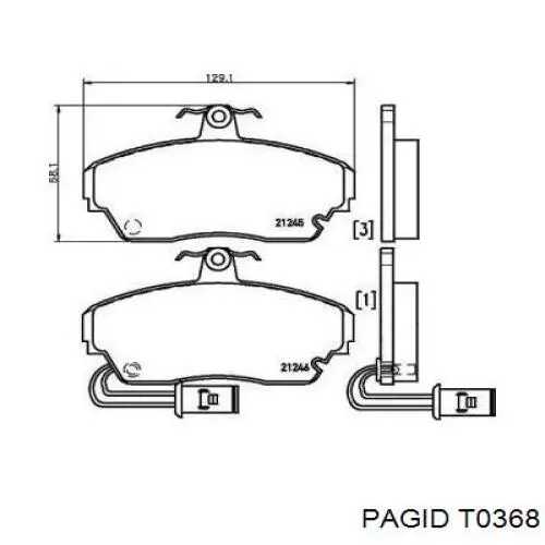 T0368 HELLA-PAGID колодки тормозные передние дисковые