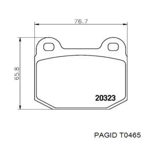 Передние тормозные колодки T0465 HELLA-PAGID