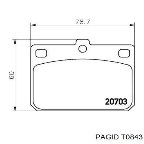 Передние тормозные колодки T0843 HELLA-PAGID