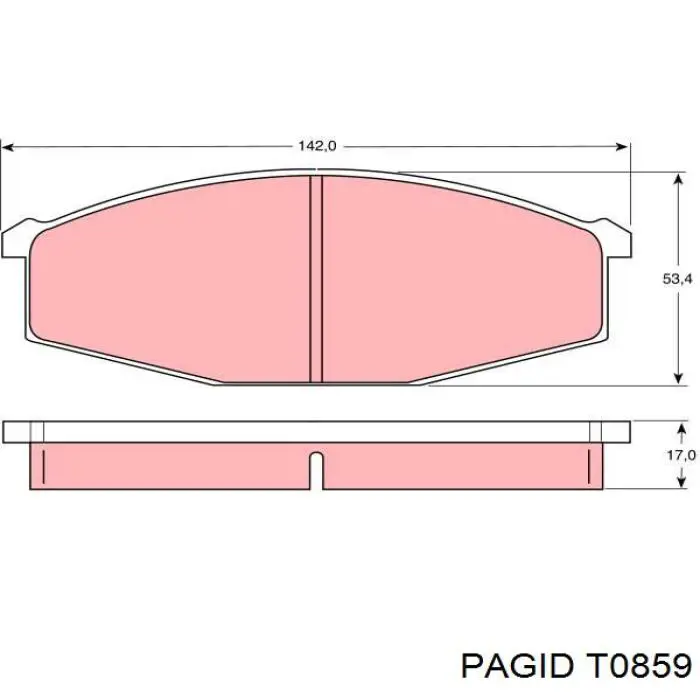 Передние тормозные колодки T0859 HELLA-PAGID