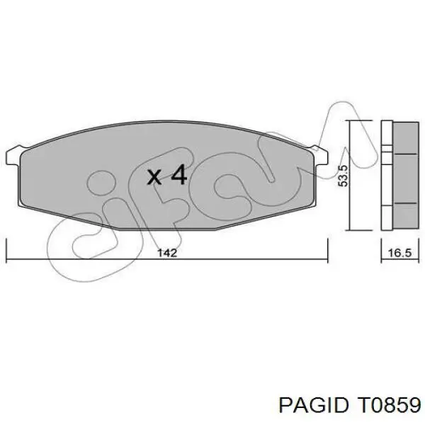 Купить T0859 HELLA-PAGID Колодки тормозные