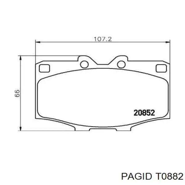 Передние тормозные колодки T0882 HELLA-PAGID