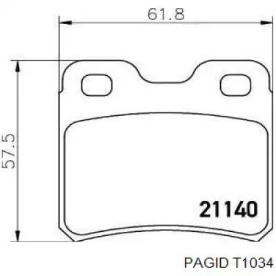 Колодки тормозные задние дисковые HELLA-PAGID T1034