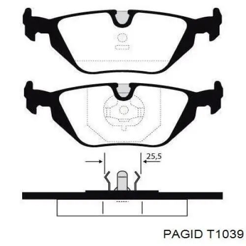 Купить T1039 HELLA-PAGID Колодки тормозные задние, дисковые