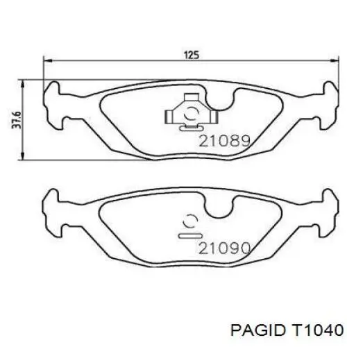 Колодки тормозные задние дисковые HELLA-PAGID T1040