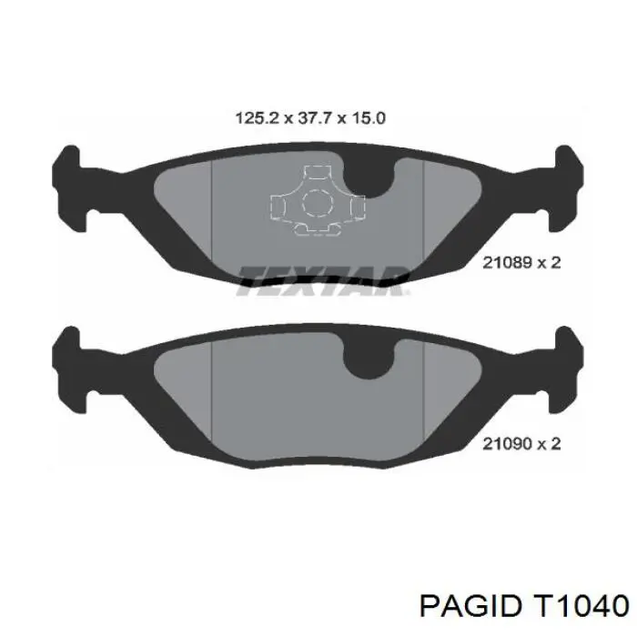 Pastillas de freno traseras T1040 HELLA-PAGID