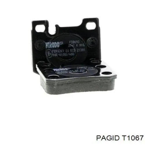 Задние тормозные колодки T1067 HELLA-PAGID