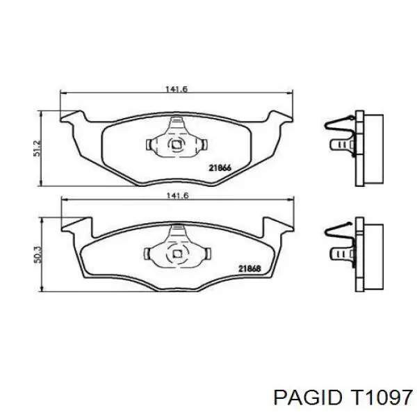 T1097 HELLA-PAGID колодки тормозные передние дисковые