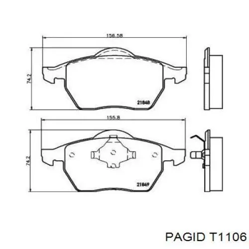 T1106 HELLA-PAGID колодки тормозные передние дисковые