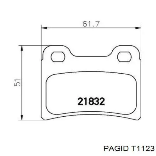 Задние тормозные колодки T1123 HELLA-PAGID