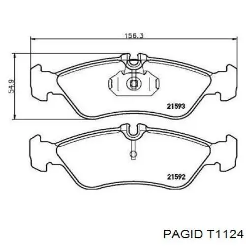 T1124 HELLA-PAGID колодки тормозные задние дисковые