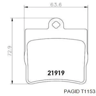 T1153 HELLA-PAGID колодки тормозные задние дисковые