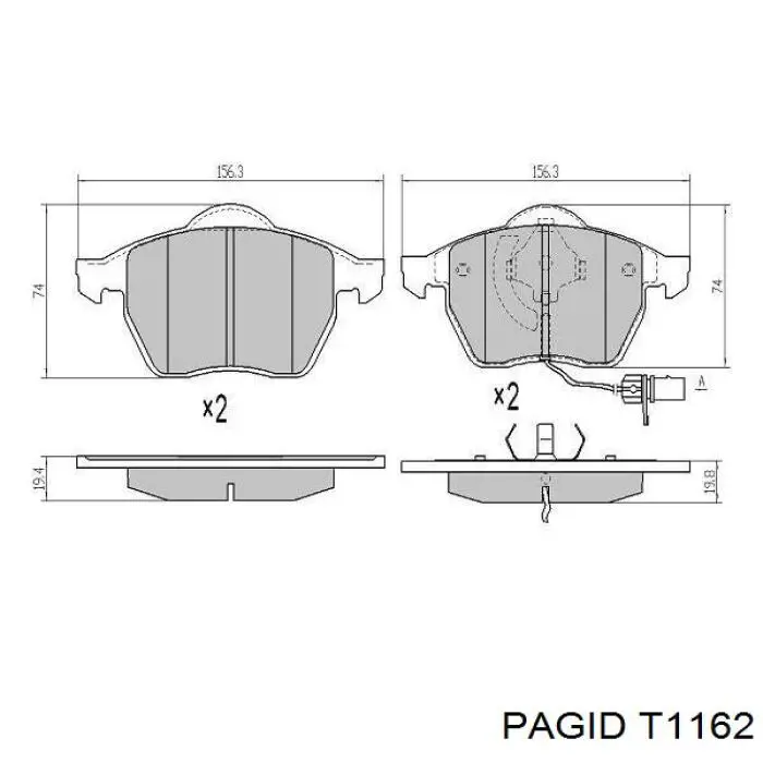 Колодки HELLA-PAGID T1162 цена, от 26.58 USD