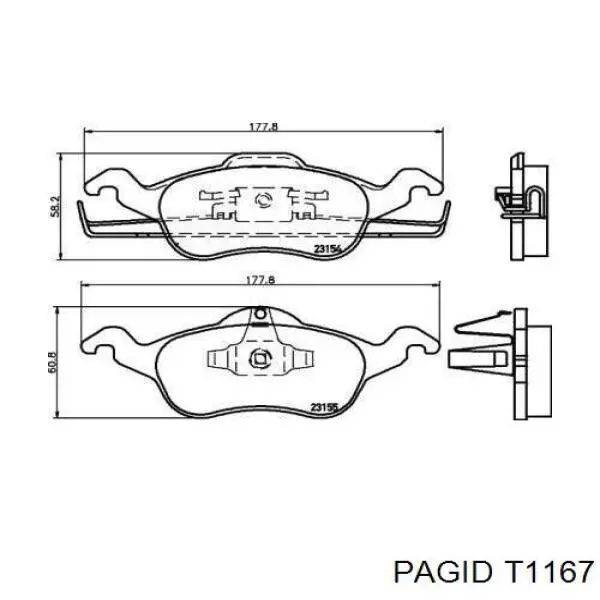 T1167 HELLA-PAGID колодки тормозные передние дисковые
