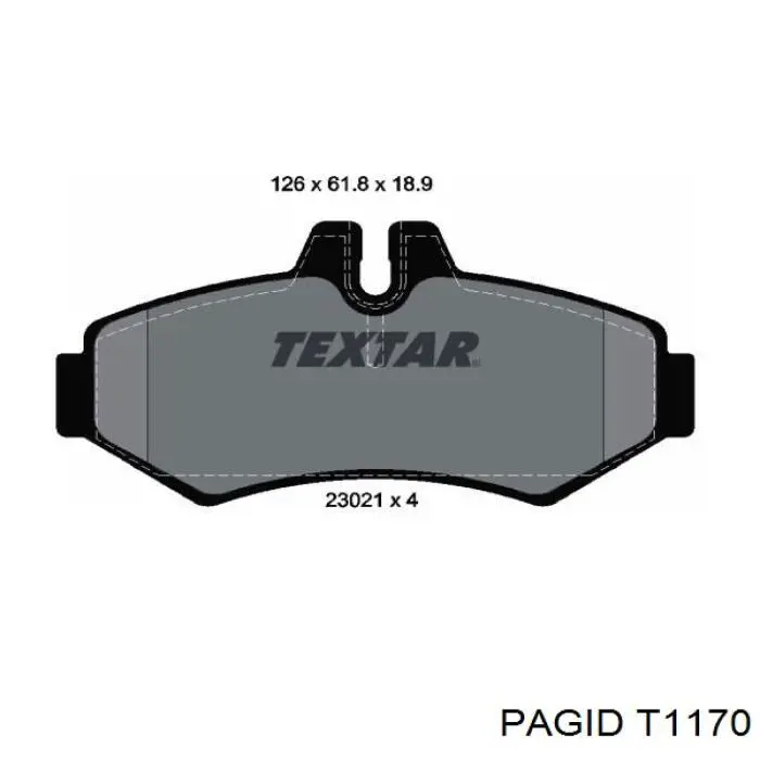 Колодки дисковые  HELLA-PAGID T1170 цена, от 17.84 USD