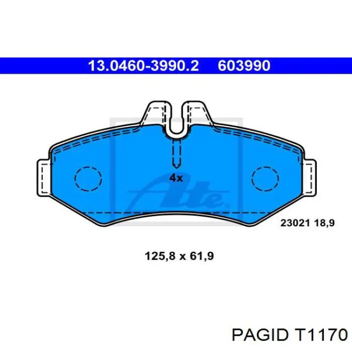 Купить T1170 HELLA-PAGID Колодки тормозные задние, дисковые