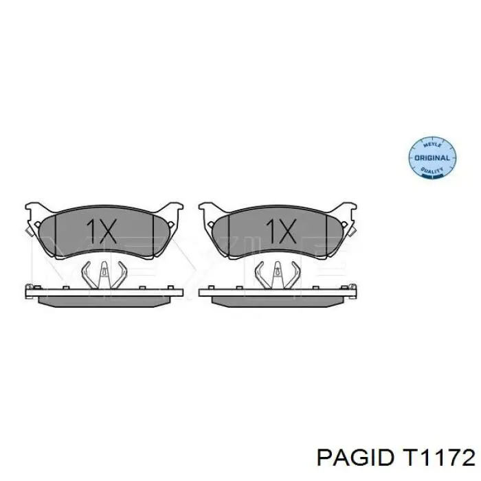 Задние тормозные колодки T1172 HELLA-PAGID