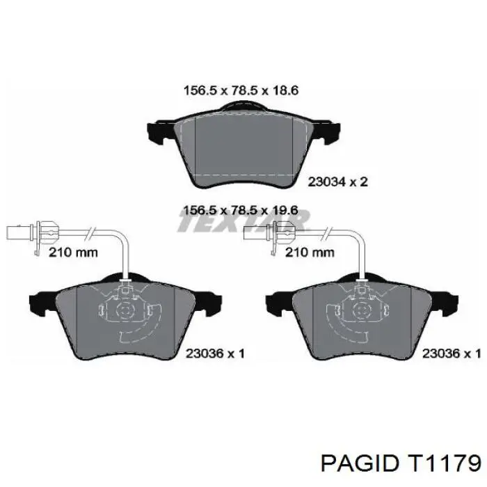 Передние тормозные колодки T1179 HELLA-PAGID