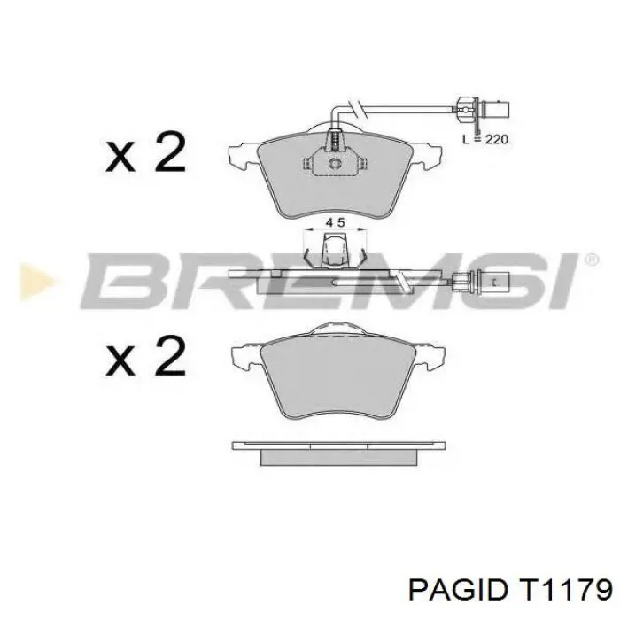 Колодки HELLA-PAGID T1179 цена, от 21.25 USD